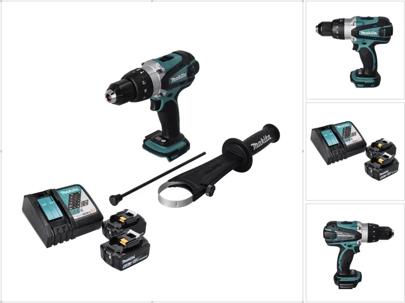 DHP 458 RT accu-klopboormachine 18 V 91 Nm + 2x accu 5,0 Ah + oplader von Makita – Produktbild