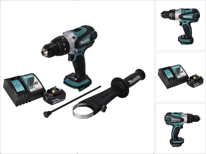 DHP 458 RT1 accu-klopboormachine 18 V 91 Nm + 1x accu 5,0 Ah + oplader de Makita – image du produit