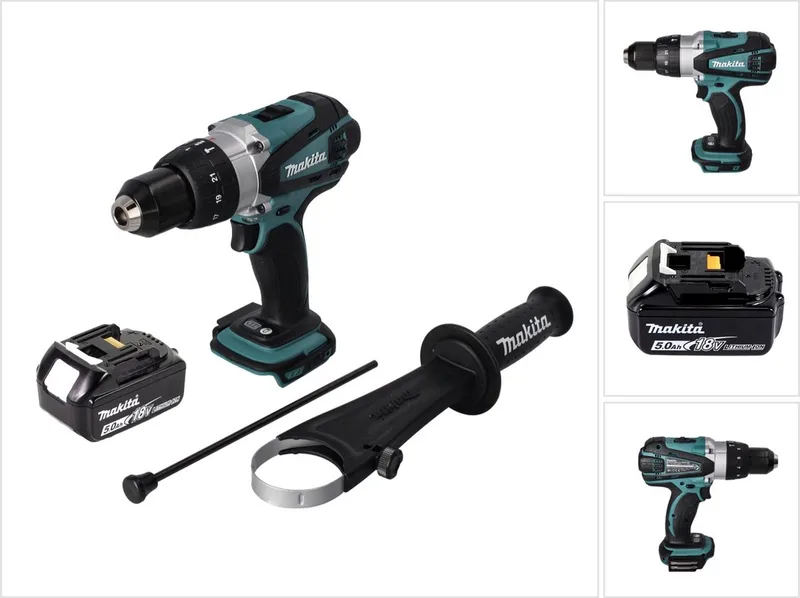 DHP 458 T1 accu-klopboormachine 18 V 91 Nm + 1x accu 5,0 Ah - zonder oplader de Makita – image du produit