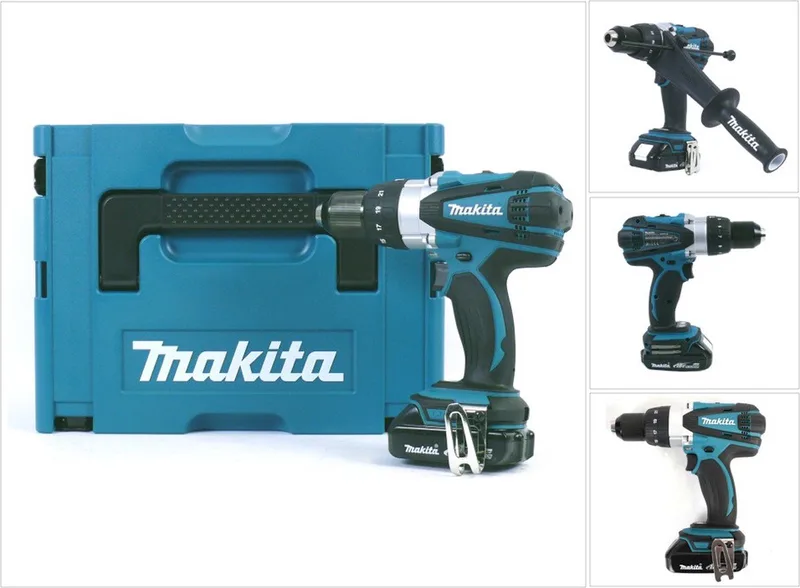 DHP 458 Y1J accu-slagboormachine 18 V 91 Nm in Makpac + 1x 1,5 Ah accu von Makita – Produktbild
