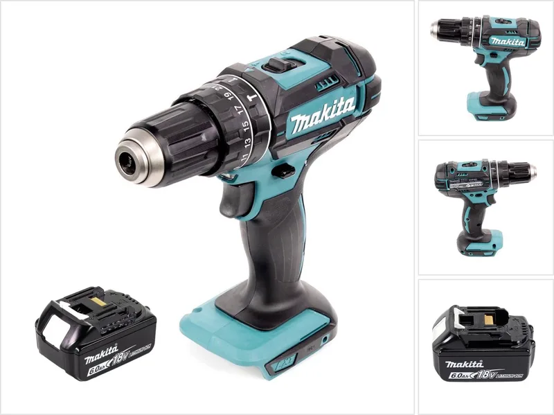 DHP 482 G1 accu klopboormachine 18 V 62 Nm + 1x oplaadbare accu 6.0 Ah - zonder oplader by Makita – product image