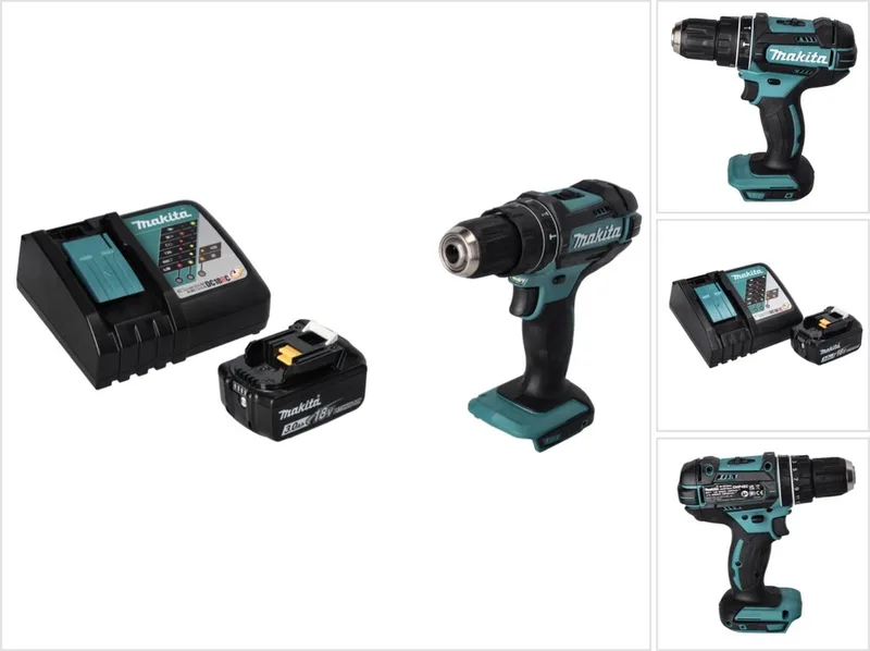 DHP 482 RF1 accu klopboormachine 18 V 62 Nm + 1x oplaadbare accu 3.0 Ah + lader de Makita – image du produit