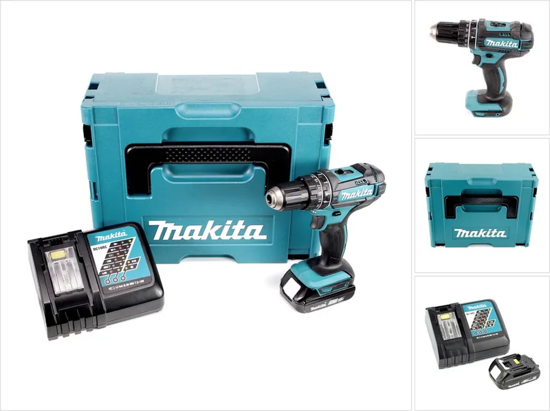 DHP 482 RY1J accu klopboormachine 18V 62Nm in Makpac + 1x 1,5 Ah accu + lader von Makita – Produktbild