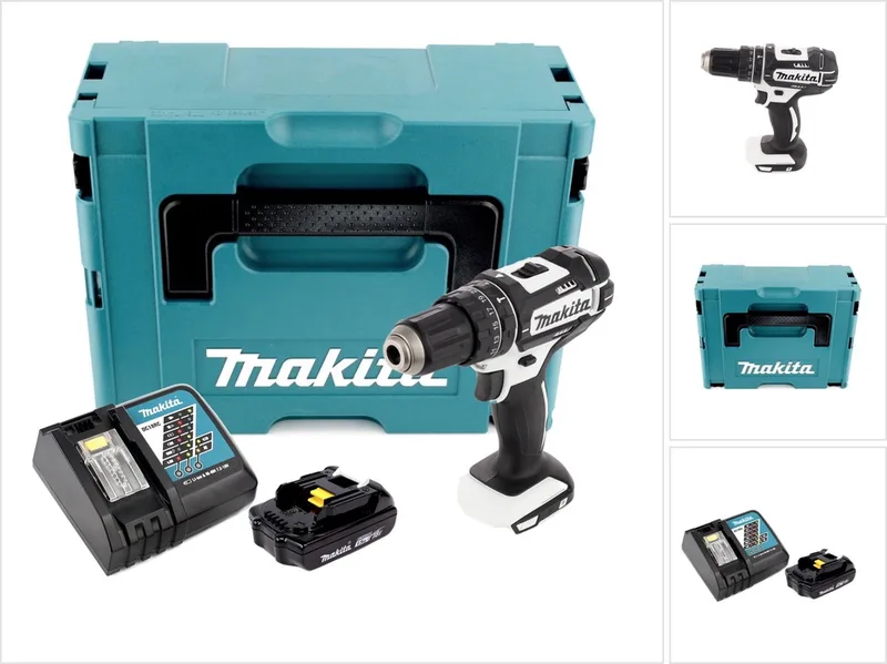 DHP 482 RY1J W accu-slagboorschroevendraaier 18 V 62 Nm in Makpac + 1x 1,5 Ah accu + oplader de Makita – image du produit