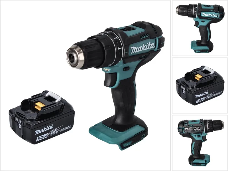 DHP 482 T1 accu klopboormachine 18 V 62 Nm + 1x oplaadbare accu 5.0 Ah - zonder oplader fra Makita – produktbillede