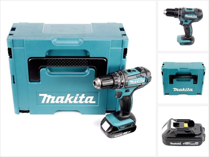 DHP 482 Y1J accu klopboormachine 18 V 62 Nm + 1x oplaadbare accu 1,5 Ah + Makpac - zonder oplader von Makita – Produktbild