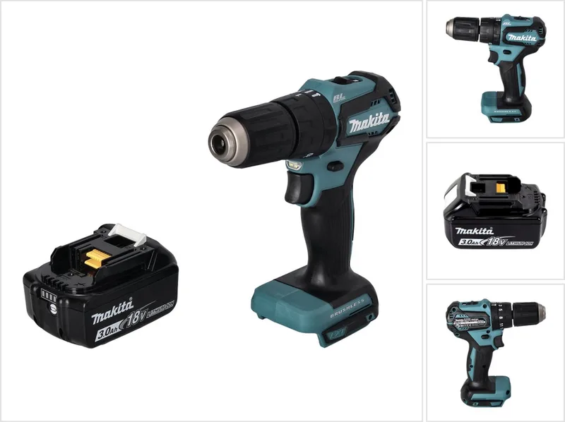 DHP 483 F1 accu-klopboormachine 18 V 40 Nm borstelloos + 1x accu 3,0 Ah - zonder oplader van Makita – productafbeelding