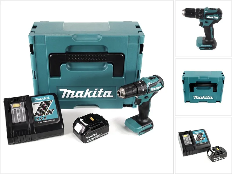 DHP 483 RF1J accu-klopboormachine 18 V 40 Nm in Makpac + 1x 3,0 Ah accu + oplader de Makita – image du produit