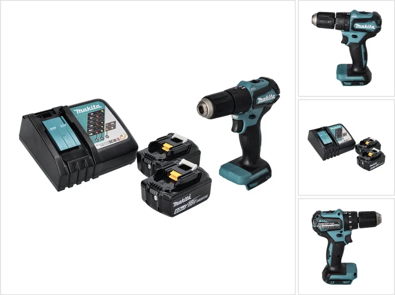 DHP 483 RG accu-klopboormachine 18 V 40 Nm borstelloos + 2x accu 6,0 Ah + oplader de Makita – image du produit