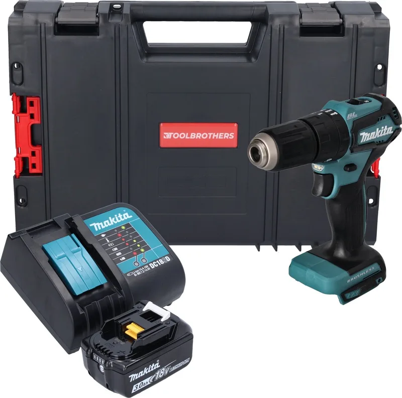 DHP 483 SF1J-R accu-klopboormachine 18 V 40 Nm + 1x accu 3,0 Ah + oplader + RHINO de Makita – image du produit