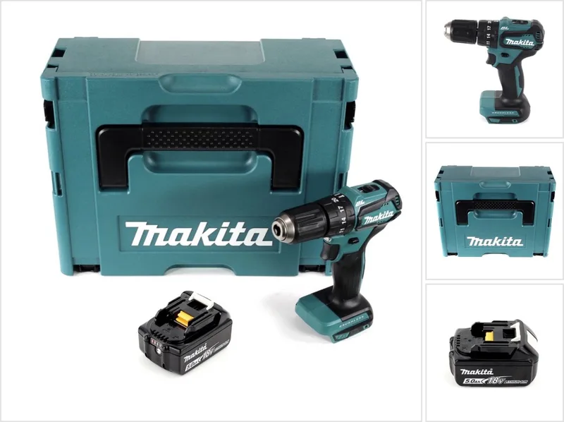 DHP 483 T1J accu-klopboormachine 18 V 40 Nm + 1x accu 5,0 Ah + Makpac - zonder oplader by Makita – product image