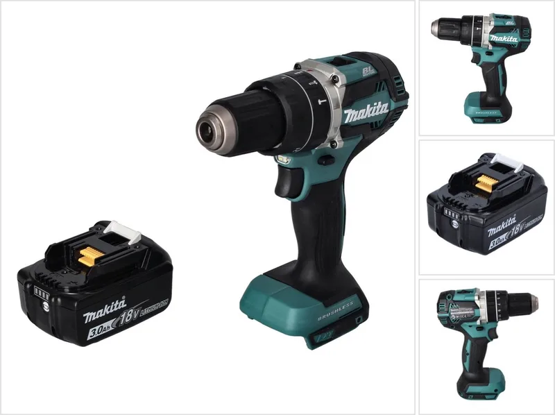 DHP 484 F1 accu klopboormachine 18 V 54 Nm borstelloos + 1x oplaadbare accu 3.0 Ah - zonder oplader de Makita – image du produit