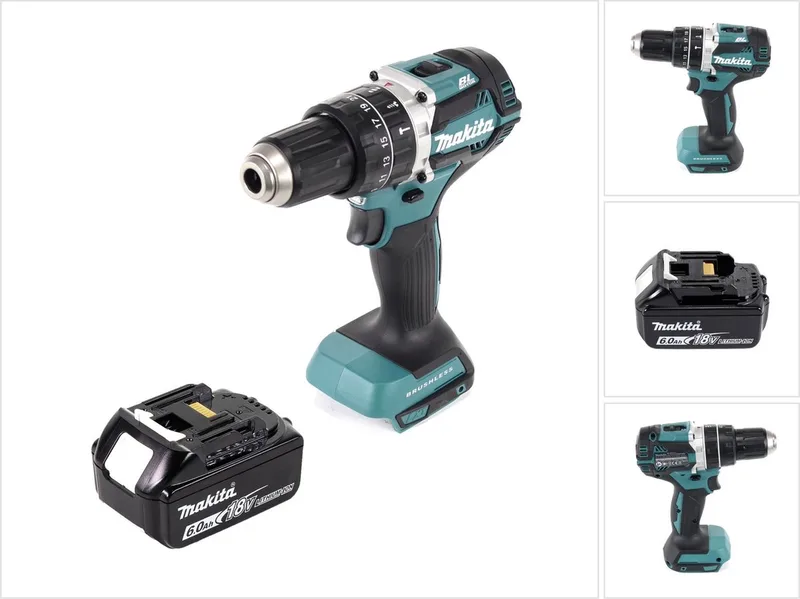 DHP 484 G1 accu klopboormachine 18 V 54 Nm borstelloos + 1x oplaadbare accu 6.0 Ah - zonder oplader von Makita – Produktbild