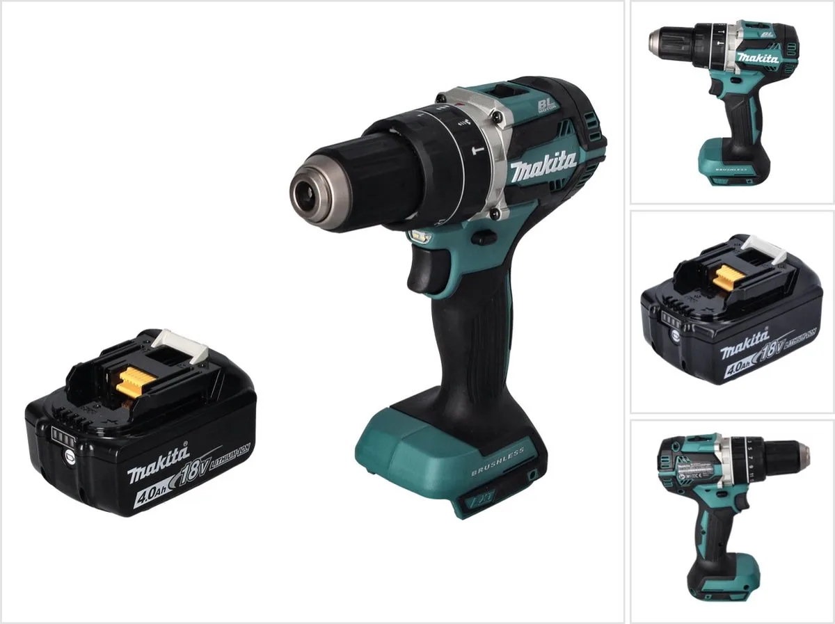 DHP 484 M1 accu klopboormachine 18 V 54 Nm borstelloos + 1x oplaadbare accu 4.0 Ah - zonder oplader de Makita – image du produit