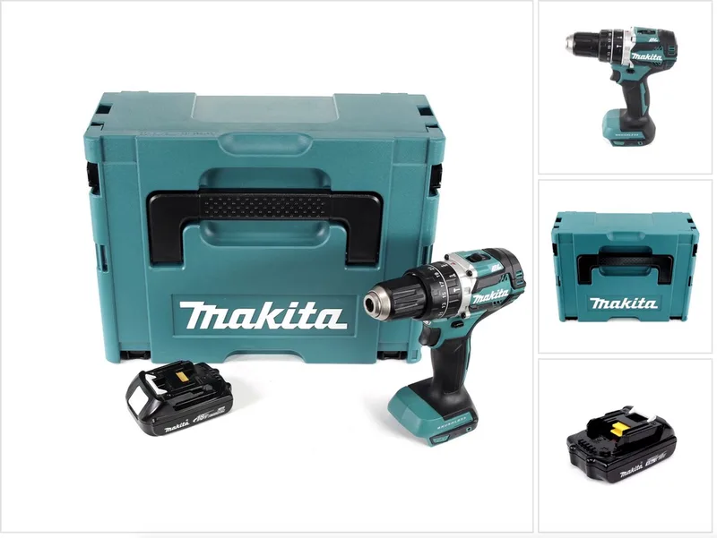 DHP 484 Y1J 18V Brushless Li-Ion accu klopboormachine in Makpac incl. 1x BL 1815 N 1,5 Ah accu - zonder lader de Makita – image du produit