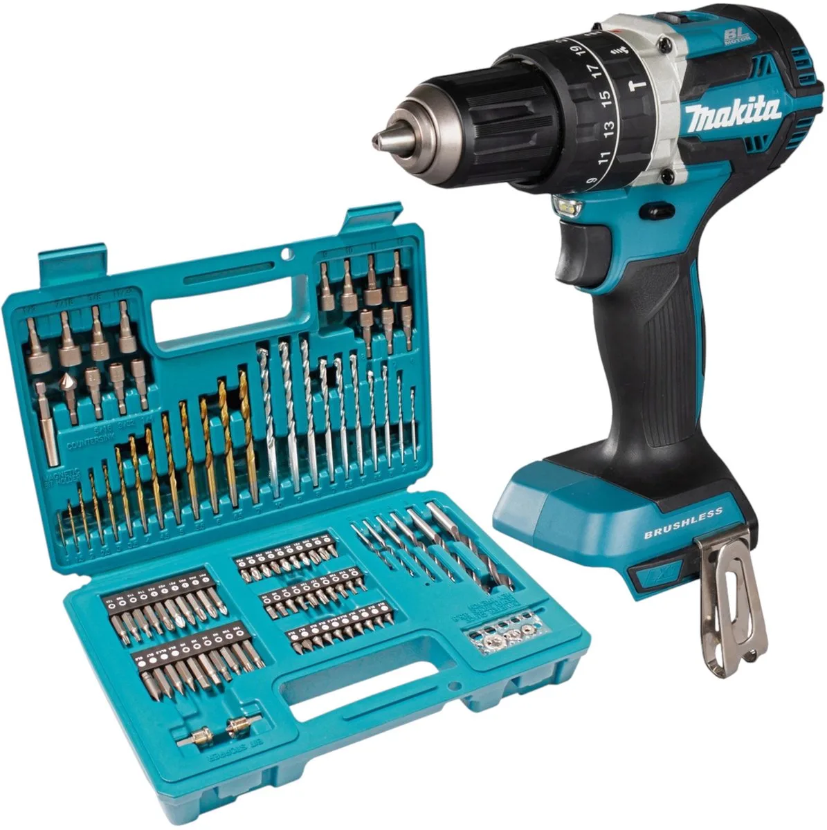 DHP 484 Z accu-klopboormachine 18 V 54 Nm borstelloos + 102-delige bit- en boorset - zonder accu, zonder oplader de Makita – image du produit