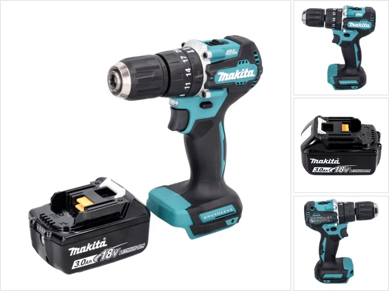 DHP 487 F1 accu-klopboormachine 18 V 40 Nm borstelloos + 1x accu 3,0 Ah - zonder oplader von Makita – Produktbild