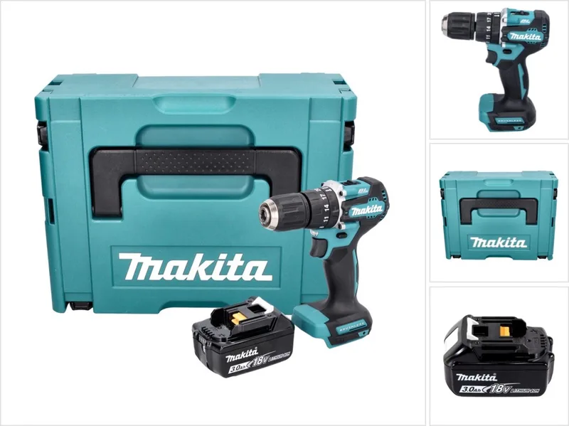 DHP 487 F1J accu-klopboormachine 18 V 40 Nm borstelloos + 1x accu 3,0 Ah + Makpac - zonder oplader by Makita – product image