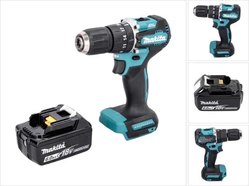 DHP 487 G1 accu-klopboormachine 18 V 40 Nm borstelloos + 1x accu 6,0 Ah - zonder oplader by Makita – product image