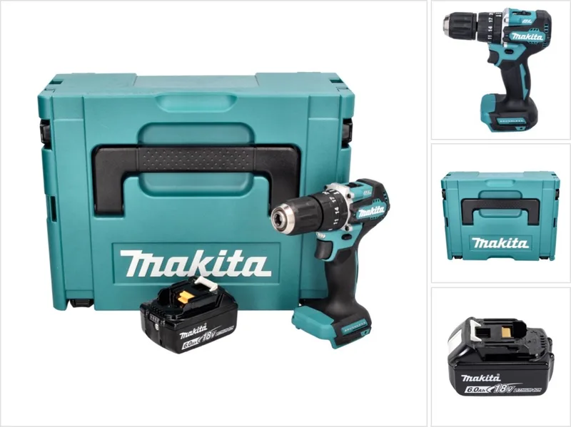 DHP 487 G1J accu-klopboormachine 18 V 40 Nm borstelloos + 1x accu 6,0 Ah + Makpac - zonder oplader de Makita – image du produit