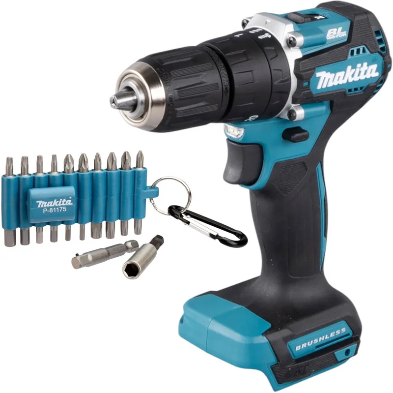 DHP 487 Z accu-klopboormachine 18 V 40 Nm borstelloos + 22-delige bitset - zonder accu, zonder oplader von Makita – Produktbild