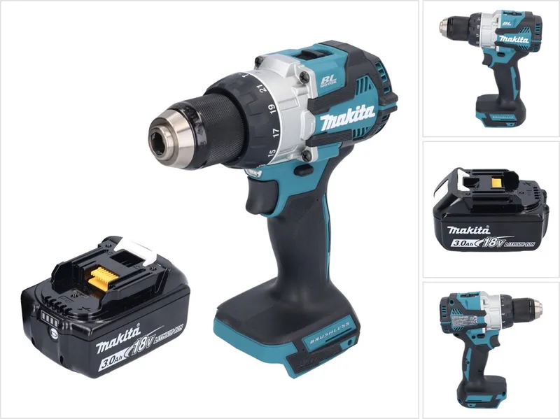 DHP 489 F1 accu-klopboormachine 18 V 73 Nm borstelloos + 1x accu 3,0 Ah - zonder oplader de Makita – image du produit