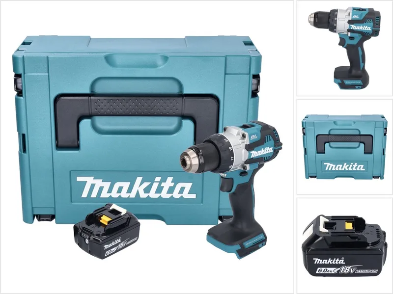 DHP 489 G1J accu-klopboormachine 18 V 73 Nm borstelloos + 1x accu 6,0 Ah + Makpac - zonder oplader de Makita – image du produit