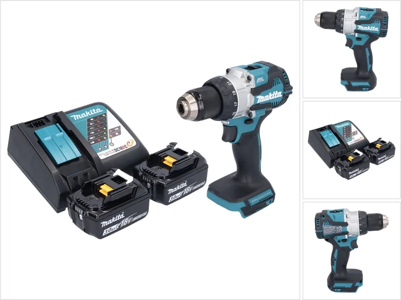 DHP 489 RF accu-klopboormachine 18 V 73 Nm borstelloos + 2x accu 3,0 Ah + oplader by Makita – product image