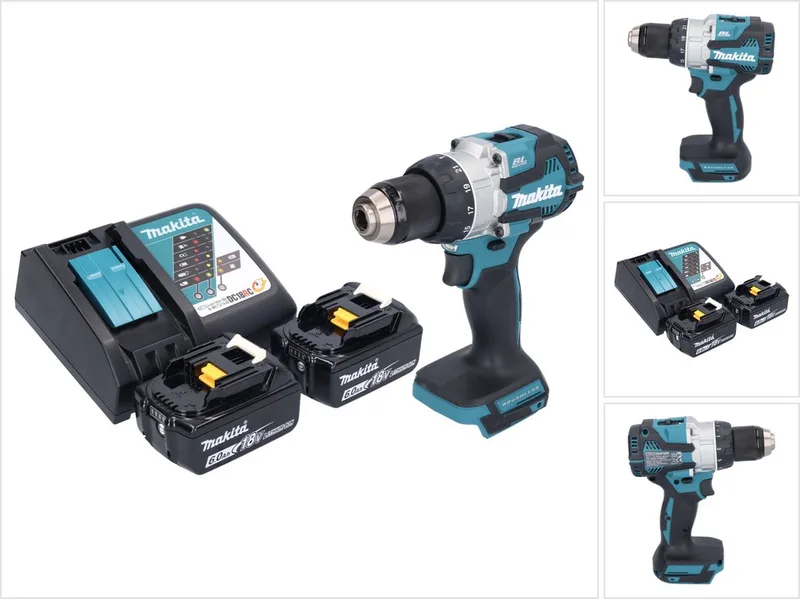 DHP 489 RG accu-klopboormachine 18 V 73 Nm borstelloos + 2x accu 6,0 Ah + oplader de Makita – image du produit