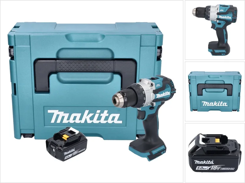 DHP 489 T1J accu-klopboormachine 18 V 73 Nm borstelloos + 1x accu 5,0 Ah + Makpac - zonder oplader von Makita – Produktbild