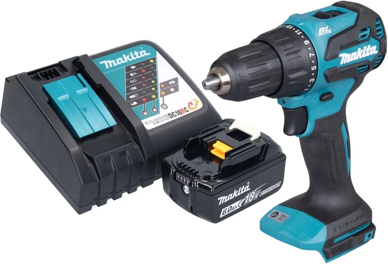 DHP 490 RG1 accu klopboormachine 18 V 65 Nm borstelloos + 1x accu 6.0 Ah + lader van Makita – productafbeelding