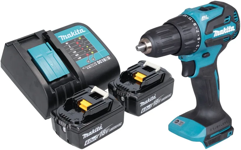 DHP 490 SG accu klopboormachine 18 V 65 Nm borstelloos + 2x accu 6.0 Ah + lader by Makita – product image