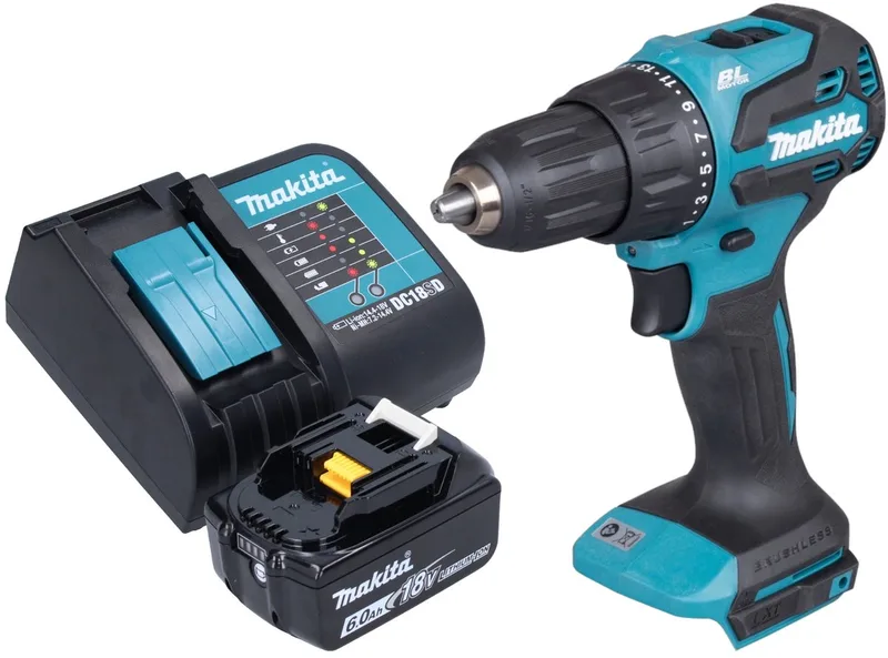 DHP 490 SG1 accu klopboormachine 18 V 65 Nm borstelloos + 1x oplaadbare accu 6.0 Ah + oplader von Makita – Produktbild