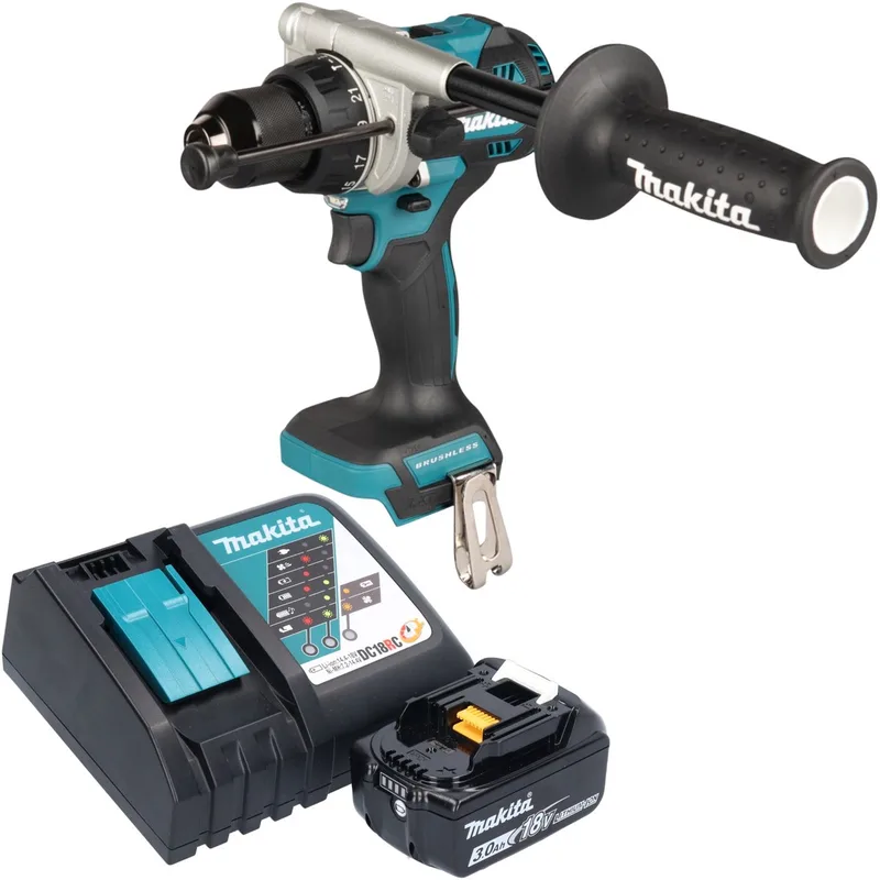 DHP 492 RF1 accu-klopboormachine 18 V 141 Nm borstelloos + 1x accu 3,0 Ah + oplader von Makita – Produktbild