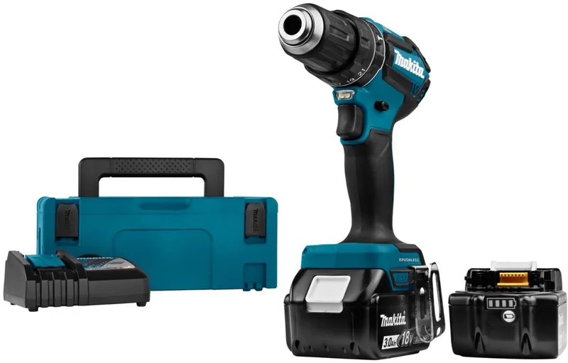 DHP485RFJ 18V Li-Ion accu klopboor-/schroefmachine set (2x 3.0Ah accu) in Mbox - koolborstelloos från Makita – produktbild
