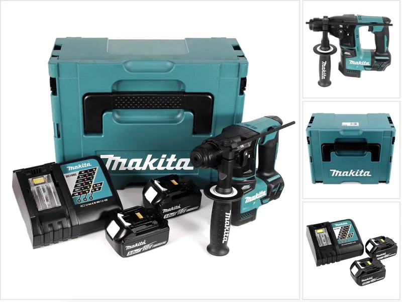 DHR 171 RTJ accuboormachine borstelloos SDS Plus 18V 1,2 J + 2x accu 5,0Ah + oplader + Makpac van Makita – productafbeelding