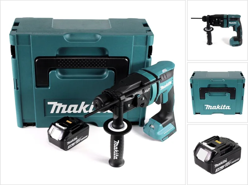 DHR 182 F1J accu-boorhamer 18 V 1,7 J SDS plus borstelloos + 1x accu 3,0 Ah + Makpac - zonder oplader de Makita – image du produit