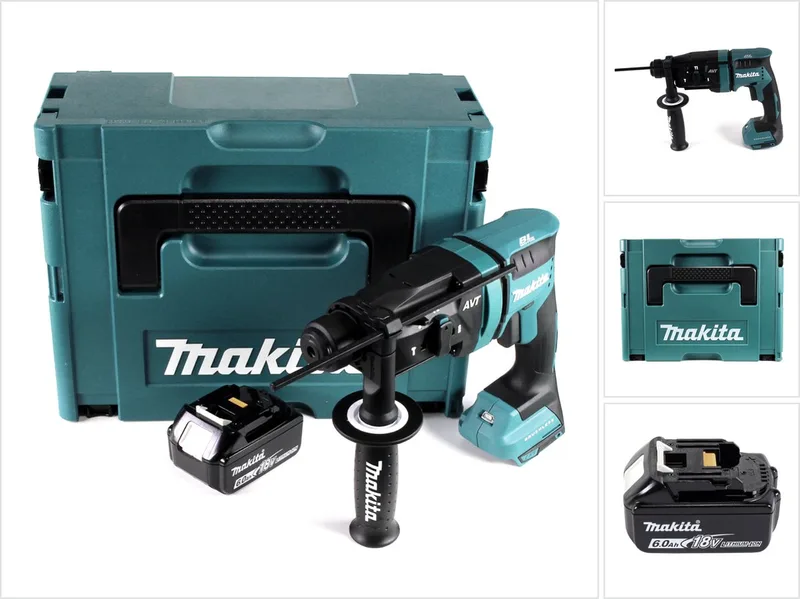 DHR 182 G1J accuboormachine 18 V 1,7 J SDS plus borstelloos + 1x accu 6,0 Ah + Makpac - zonder oplader de Makita – image du produit