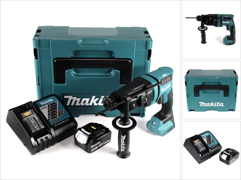 DHR 182 RF1J accu-boorhamer 18 V 1,7 J SDS plus borstelloos + 1x accu 3,0 Ah + oplader + Makpac van Makita – productafbeelding
