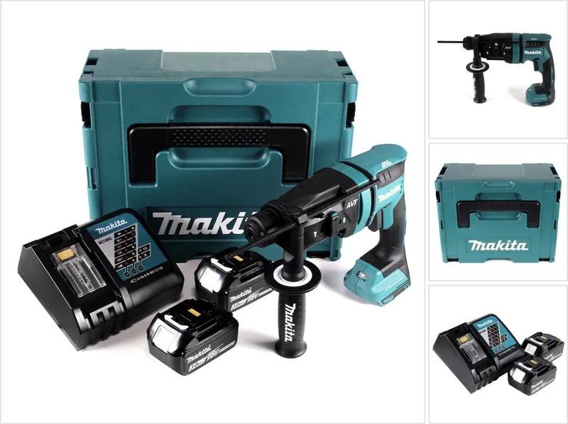 DHR 182 RFJ accuboormachine 18V 1,7J SDS plus Brushless + 2x accu 3,0Ah + oplader + Makpac fra Makita – produktbillede