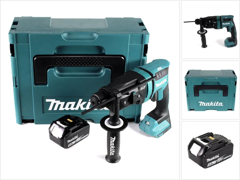 DHR 182 T1J accuboormachine 18V 1,7J SDS plus Brushless + 1x accu 5,0Ah + Makpac - zonder oplader van Makita – productafbeelding