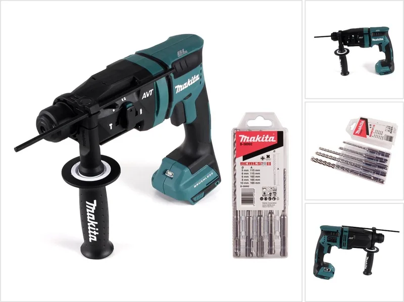 DHR 182 Z accu-boorhamer 18 V 1,7 J SDS plus Brushless + 5-delige boorset - zonder accu, zonder oplader de Makita – image du produit