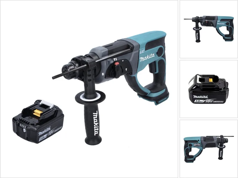 DHR 202 F1 accu combihamer 18 V 2,0 J SDS Plus + 1x accu 3,0 Ah - zonder oplader fra Makita – produktbillede