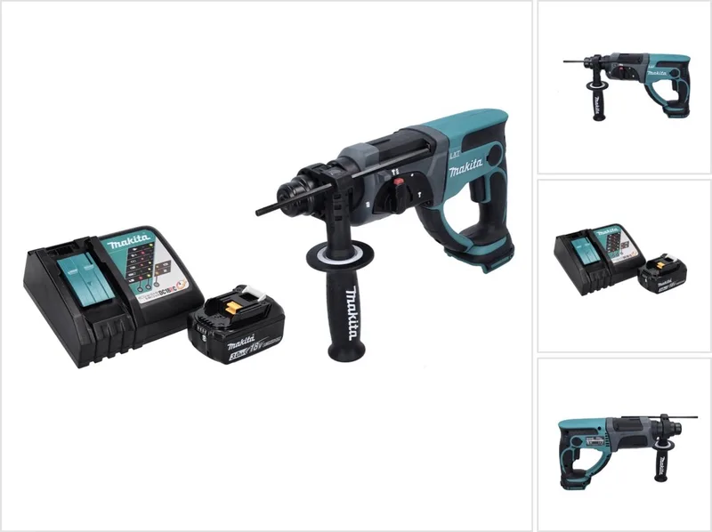 DHR 202 RF1 accu combihamer 18 V 2,0 J SDS Plus + 1x accu 3,0 Ah + oplader von Makita – Produktbild
