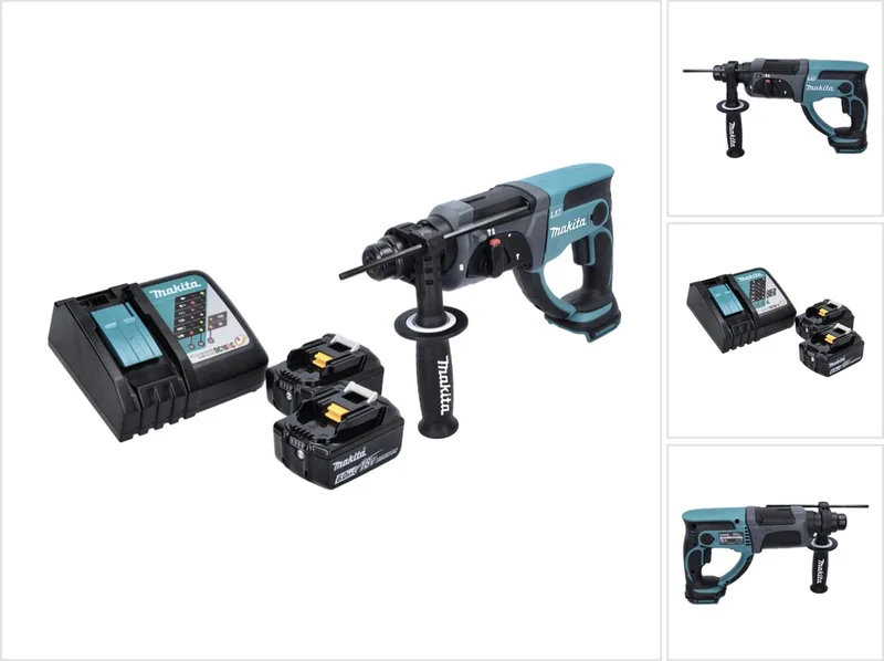 DHR 202 RG accu combihamer 18 V 2,0 J SDS Plus + 2x accu 6,0 Ah + oplader by Makita – product image