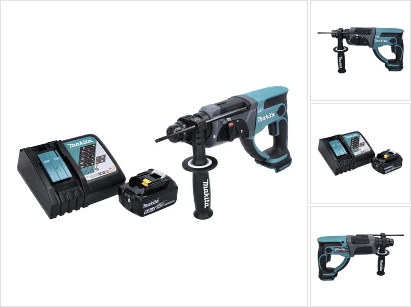 DHR 202 RG1 accu combihamer 18 V 2,0 J SDS Plus + 1x accu 6,0 Ah + oplader von Makita – Produktbild