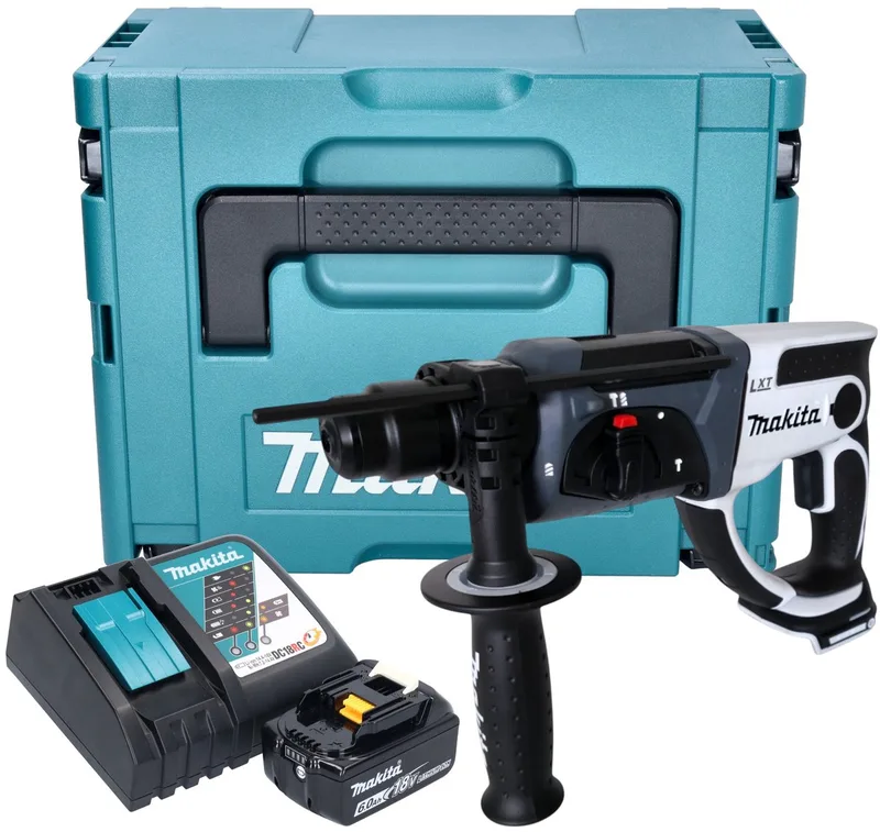 DHR 202 RG1JW Accu boorhamer 18 V 20 mm 2.0 J wit + 1x accu 6.0 Ah + lader + Makpac von Makita – Produktbild