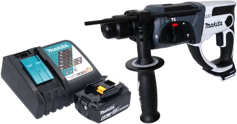 DHR 202 RG1W Accuklopboormachine 18 V 20 mm 2.0 J wit + 1x Oplaadbare accu 6.0 Ah + lader by Makita – product image