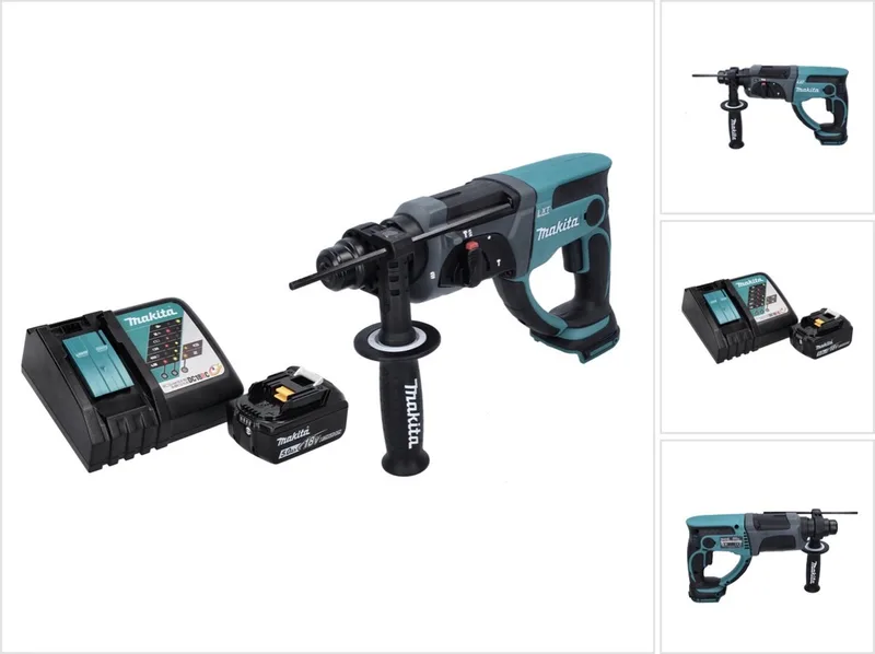 DHR 202 RT1 accu combihamer 18 V 2,0 J SDS Plus + 1x accu 5,0 Ah + oplader von Makita – Produktbild