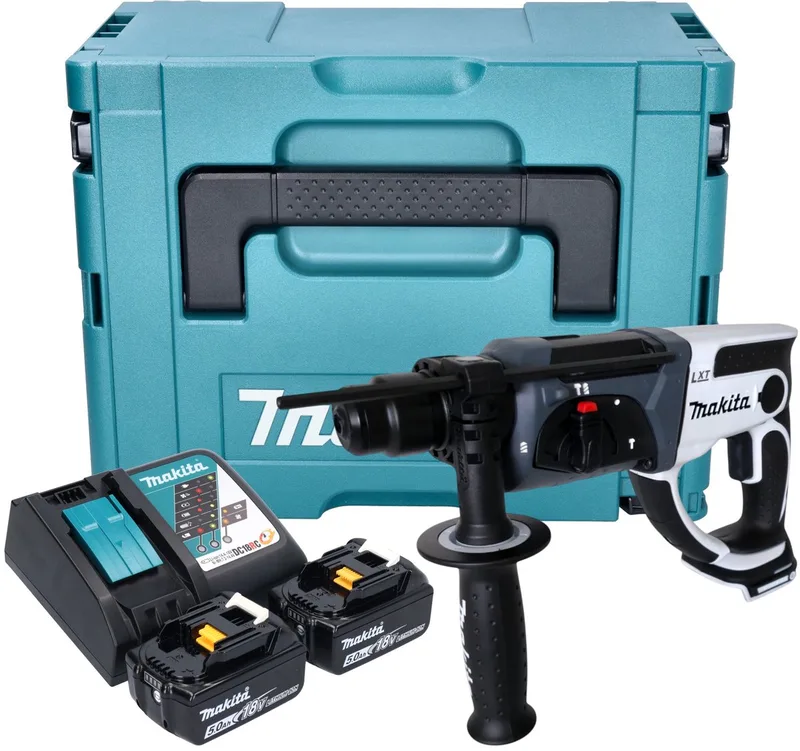 DHR 202 RTJW Accuklopboormachine 18 V 20 mm 2.0 J wit + 2x accu 5.0 Ah + lader + Makpac de Makita – image du produit